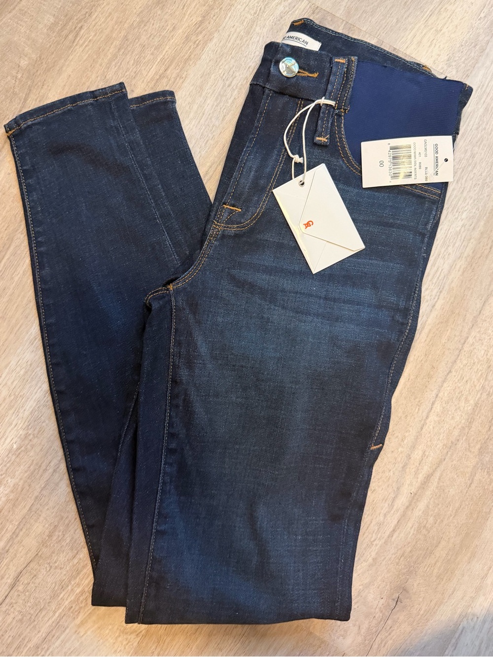 Good American Maternity Dark Blue Slim Fit Jeans